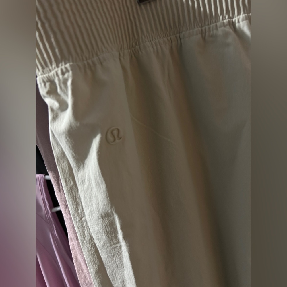 COPY 🍋 Lululemon Stretch Woven Wide-Leg High-Rise Pant, Bone, size L - Picture 6 of 14